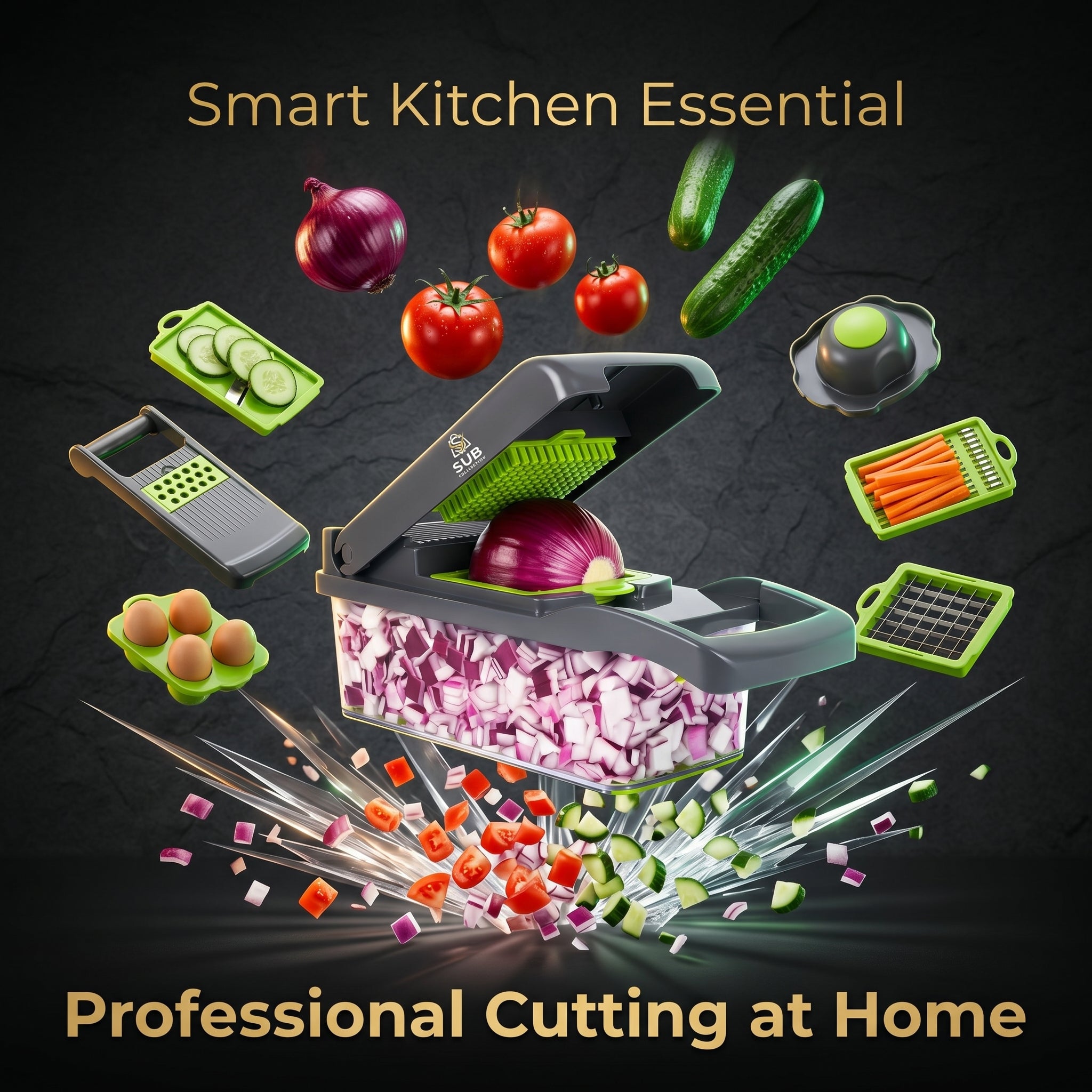 16-in-1  Multifunctional Kitchen Vegetable & Fruit Cutter Chopper & Slicer