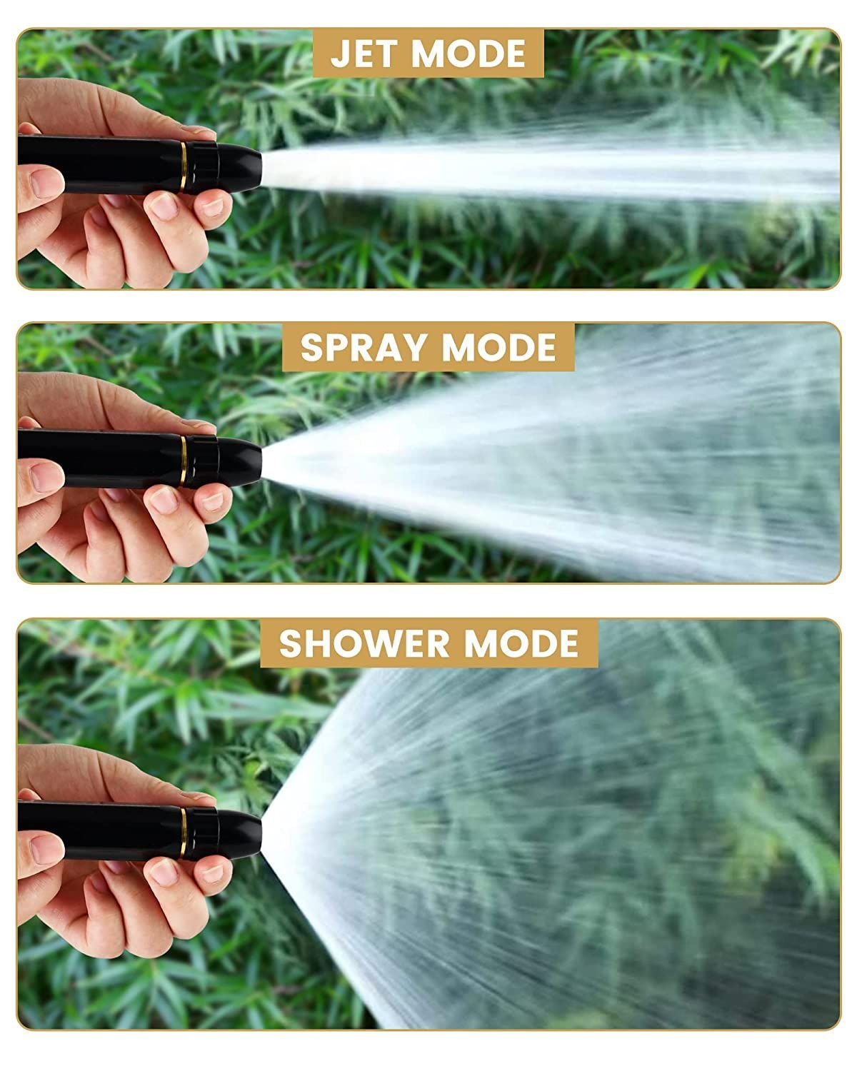 3-Mode Metal Water Pressure Nozzle - Multipurpose Spray Nozzle