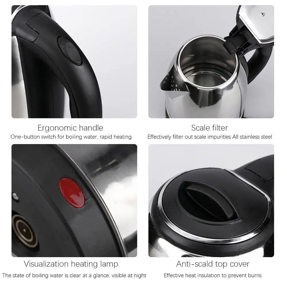 AntiShock Stainless Steel Electric Heating Kettle - 2 Litre