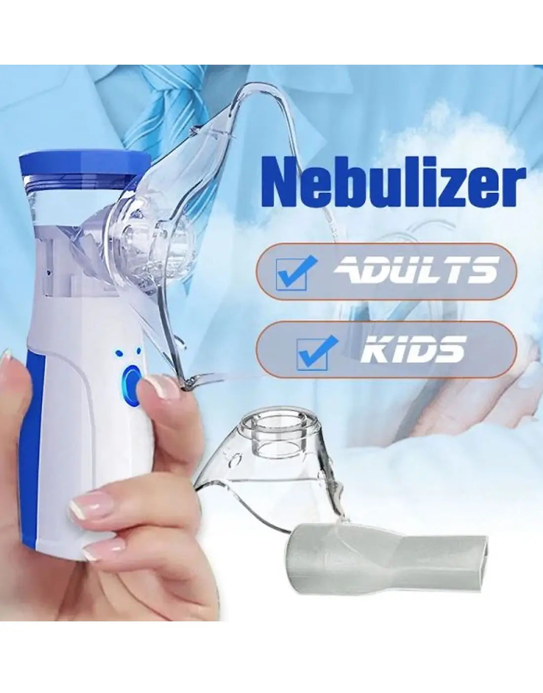 Portable Mesh Nebulizer for Kids & Adults – Compact Handheld Mist Inhaler